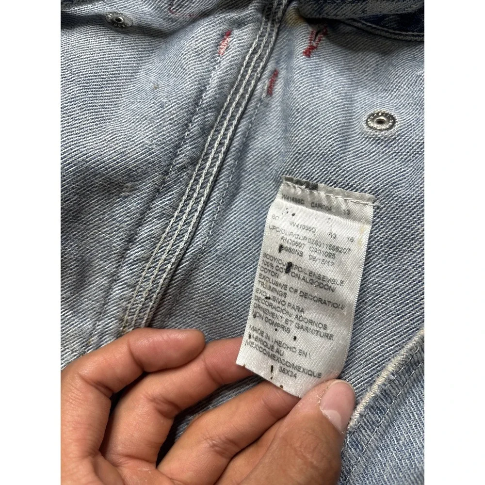 Vintage Dickies Men's Denim Overalls Light Wash Blue Workwear Bib Pants 38x34